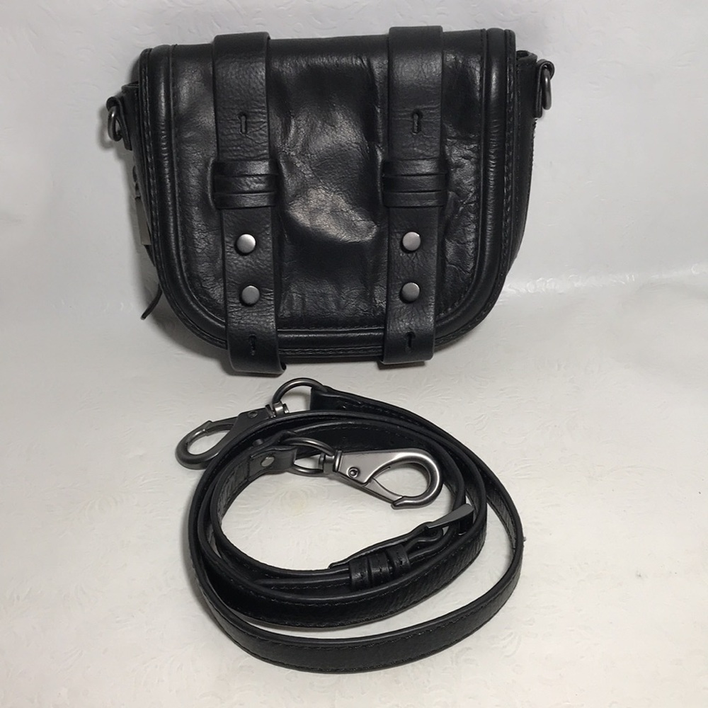 SHE + LO Black Leather Color Studded Small Purse Crossbody Purse Bag - Picture 2 of 10